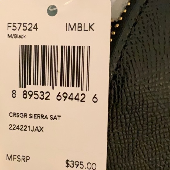 New w/Tag SIERRA Crossgrain Leather Black/Silve SATCHEL F57524 Below $395 Retail - Picture 4 of 4